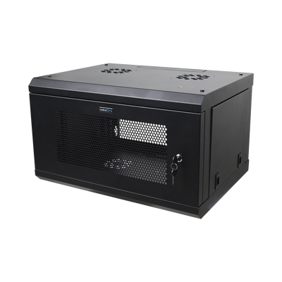 LINKEDPRO - Gabinete de Pared de 6U con Puerta Perforada, 455 mm de Profundidad Total, Rack de 19'', Acero Reforzado Color Negro