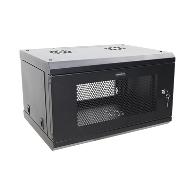 LINKEDPRO - Gabinete de Pared de 6U con Puerta Perforada, 455 mm de Profundidad Total, Rack de 19'', Acero Reforzado Color Negro