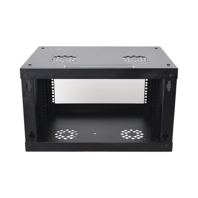 LINKEDPRO - Gabinete de Pared de 6U con Puerta Perforada, 455 mm de Profundidad Total, Rack de 19'', Acero Reforzado Color Negro