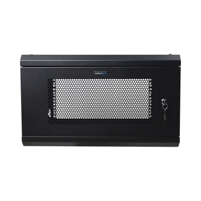 LINKEDPRO - Gabinete de Pared de 6U con Puerta Perforada, 455 mm de Profundidad Total, Rack de 19'', Acero Reforzado Color Negro