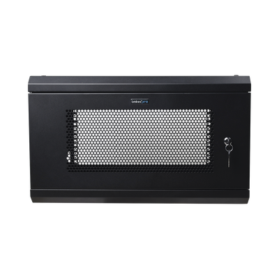 LINKEDPRO - Gabinete de Pared de 6U con Puerta Perforada, 455 mm de Profundidad Total, Rack de 19'', Acero Reforzado Color Negro