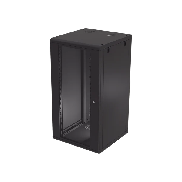LINKEDPRO - Gabinete de Pared con Puerta de Cristal Templado, 635mm de Profundidad, 4U Rack de 19 in, Acero Reforzado