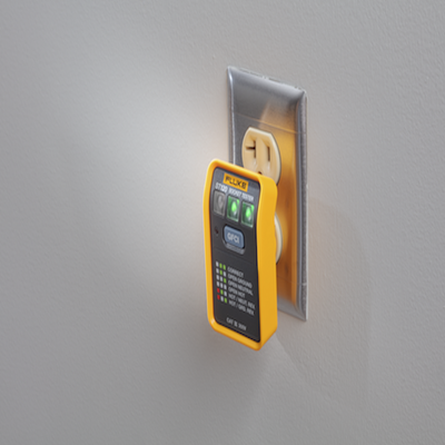 FLUKE - Probador de Tomacorriente Eléctrico Estándar o GFCI, Con LEDs de Alto Brillo y Gráfico Incluido Para Verificar Rápida y Fácilmente el Cableado