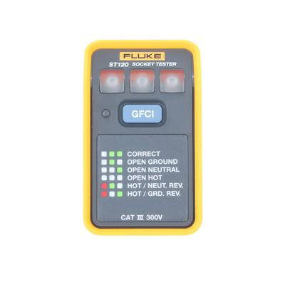 FLUKE - Probador de Tomacorriente Eléctrico Estándar o GFCI, Con LEDs de Alto Brillo y Gráfico Incluido Para Verificar Rápida y Fácilmente el Cableado