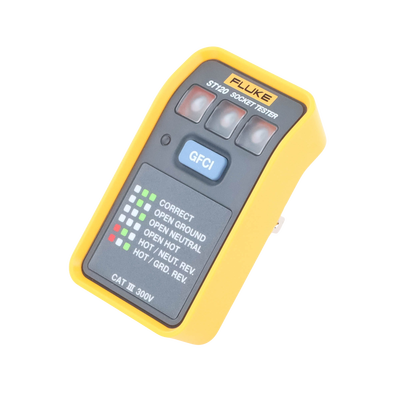 FLUKE - Probador de Tomacorriente Eléctrico Estándar o GFCI, Con LEDs de Alto Brillo y Gráfico Incluido Para Verificar Rápida y Fácilmente el Cableado