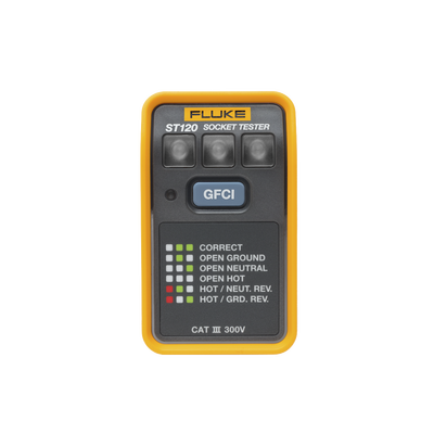 FLUKE - Probador de Tomacorriente Eléctrico Estándar o GFCI, Con LEDs de Alto Brillo y Gráfico Incluido Para Verificar Rápida y Fácilmente el Cableado