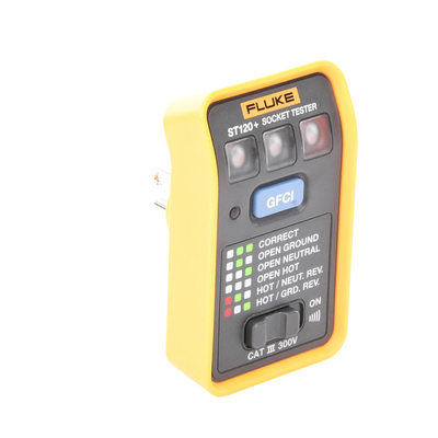 FLUKE - Probador de Tomacorriente Eléctrico Estándar o GFCI con Señal Acústica, Con LEDs de Alto Brillo y Gráfico Incluido Para Verificar Rápida y Fácilmente el Cableado