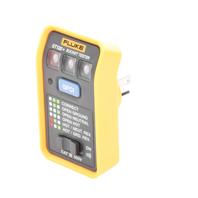 FLUKE - Probador de Tomacorriente Eléctrico Estándar o GFCI con Señal Acústica, Con LEDs de Alto Brillo y Gráfico Incluido Para Verificar Rápida y Fácilmente el Cableado