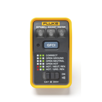 FLUKE - Probador de Tomacorriente Eléctrico Estándar o GFCI con Señal Acústica, Con LEDs de Alto Brillo y Gráfico Incluido Para Verificar Rápida y Fácilmente el Cableado