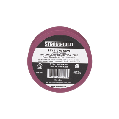 PANDUIT - Cinta Eléctrica STRONGHOLD para Aislar, de PVC, Uso General Reparación y Mantenimiento, Grosor de 0.18mm (7 mil), Ancho de 19mm, y 20.12m de Largo, Color Violeta
