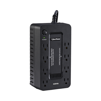 CYBERPOWER - UPS de 425 VA/255 W, Topología Standby, Entrada 120 Vca NEMA 5-15P, Tipo Gabinete Compacto, Con 8 Tomas NEMA 5-15R