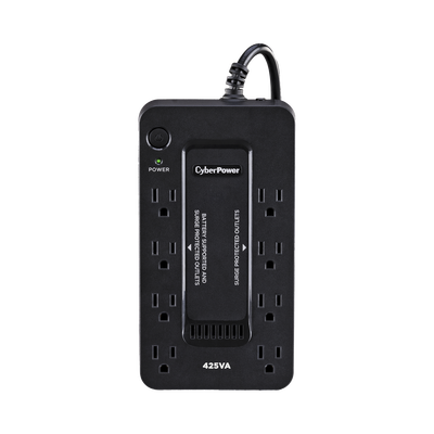 CYBERPOWER - UPS de 425 VA/255 W, Topología Standby, Entrada 120 Vca NEMA 5-15P, Tipo Gabinete Compacto, Con 8 Tomas NEMA 5-15R