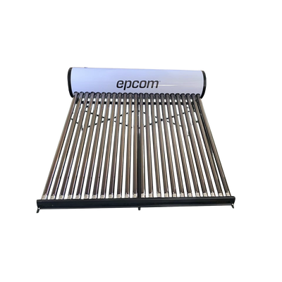 EPCOM - Bóiler Solar de 240L, Baja Presión con 24 Tubos de Vacío de Mayor Resistencia y Termotanque Inoxidable de Grado Alimenticio 240 L Resistentes a Granizo de Hasta 25 mm/ l, Incluye Anodo de Magnesio