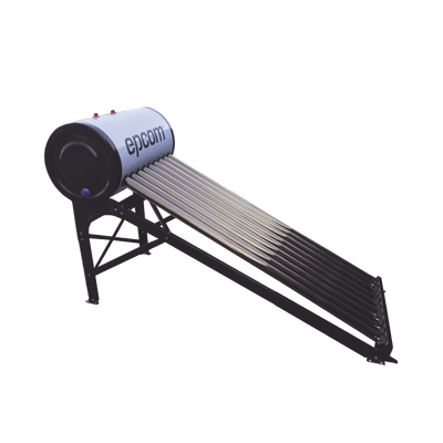 EPCOM - Bóiler Solar de 90L, Baja Presión con 9 Tubos de Vacío de Mayor Resistencia y Termotanque Inoxidable de Grado Alimenticio, Resistentes a Granizo de Hasta 25 mm/ l , Incluye Anodo de Magnesio