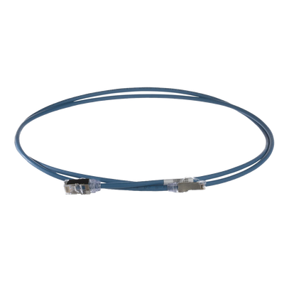 PANDUIT - Patch Cord Cat6A, Diametro Reducido 28 AWG, Blindado S/FTP, CM/LS0H, 0.20 Metros (0.66 Pies), Color Azul