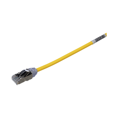 PANDUIT - Patch Cord Cat6A, Diametro Reducido 28 AWG, Blindado S/FTP, CM/LS0H, 20 cm (7.87 Pulgadas), Color Amarillo