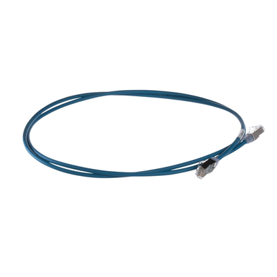 PANDUIT - Patch Cord Cat6A, Diametro Reducido 28 AWG, Blindado S/FTP, CM/LS0H, 2 Metros (6.56 Pies), Color Azul