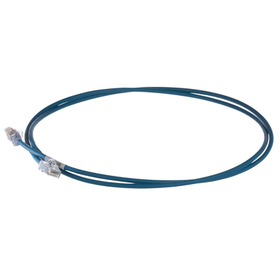 PANDUIT - Patch Cord Cat6A, Diametro Reducido 28 AWG, Blindado S/FTP, CM/LS0H, 2 Metros (6.56 Pies), Color Azul