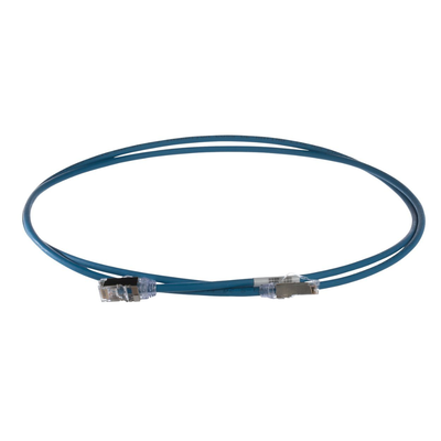 PANDUIT - Patch Cord Cat6A, Diametro Reducido 28 AWG, Blindado S/FTP, CM/LS0H, 2 Metros (6.56 Pies), Color Azul
