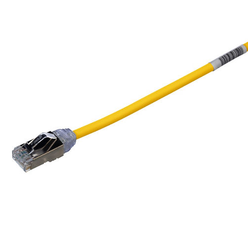 PANDUIT - Patch Cord Cat6A, Diametro Reducido 28 AWG, Blindado S/FTP, CM/LS0H, 2 Metros (6.56 Pies), Color Amarillo
