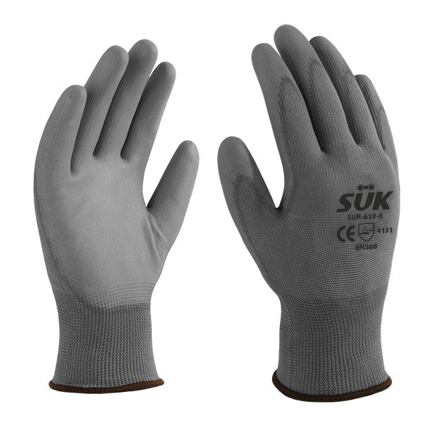Guante Nylon Gris C/Pal Poliu Marca Suk