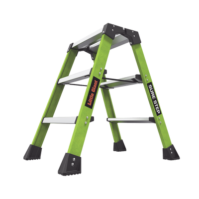LITTLE GIANT LADDER SYSTEMS - Escalera Plegable 2 Peldaños de Fibra de Vidrio / Tamaño 66 cm ( 2' 2").