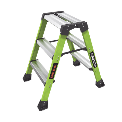 LITTLE GIANT LADDER SYSTEMS - Escalera Plegable 2 Peldaños de Fibra de Vidrio / Tamaño 66 cm ( 2' 2").