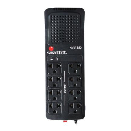 SMARTBIIT - Regulador Smartbitt R-BITT 1350 1350VA/675 Watts 8 Contactos Protección de Línea Telefónica RJ-11