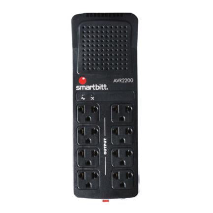SMARTBIIT - Regulador Smartbitt R-BITT 2200 2200VA/1100 Watts 8 Contactos Protección de Línea Telefónica RJ-11