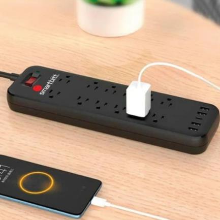 SMARTBIIT - Supresor de Picos Smartbitt SBSS-B12-5U 12 Contactos y 5 Puertos USB