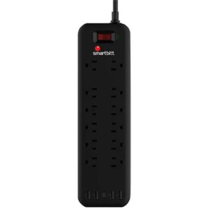 SMARTBIIT - Supresor de Picos Smartbitt SBSS-B12-5U 12 Contactos y 5 Puertos USB