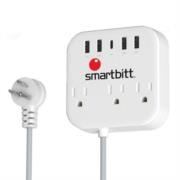 SMARTBIIT - Supresor de Picos Smartbitt SBSS-B3-5U 3 Contactos y 5 Puertos USB