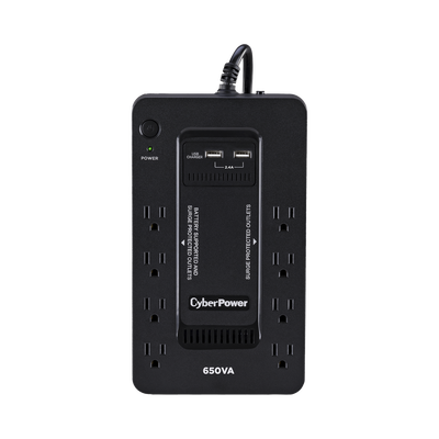 CYBERPOWER - UPS de 650 VA/390 W, Topología Standby con Modo Ahorrador ECO, Entrada 120 Vca NEMA 5-15P, Con 8 Tomas NEMA 5-15R