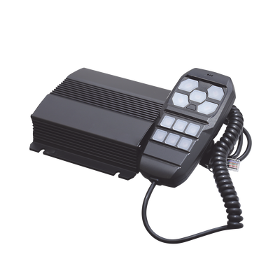 SIGNALPRO - Sirena Vehicular de 100W de Potencia, Con Controlador Unimando Para Control de Tonos, 4 Luces Auxiliares y Microfono