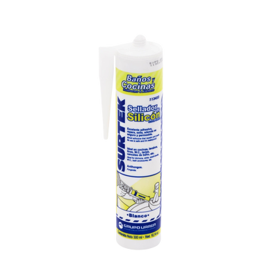 SURTEK - Silicón Para Baños y Cocinas /Color Blanco / Contenido 280 ml.