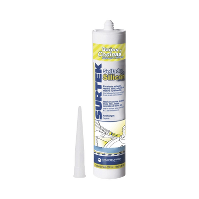 SURTEK - Silicón Para Baños y Cocinas /Color Blanco / Contenido 280 ml.