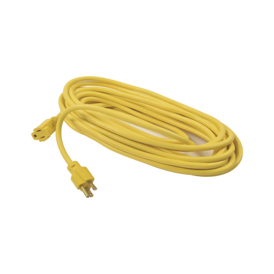 SURTEK - Extensión eléctrica de uso rudo aterrizada 10 metros / 127 V CA 10 A Máximo / Color Amarillo.