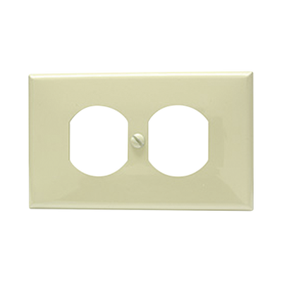 SURTEK - Placa de plástico para contacto dúplex color marfil.