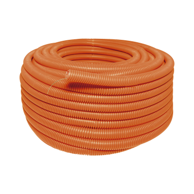 SURTEK - Manguera Poliducto Corrugado Flexible Naranja Reforzado de 1/2" x 100 m Para Instalaciones Eléctricas /Polietileno Alta Densidad HDPE/ Sin guía /Resistente a Intemperie.