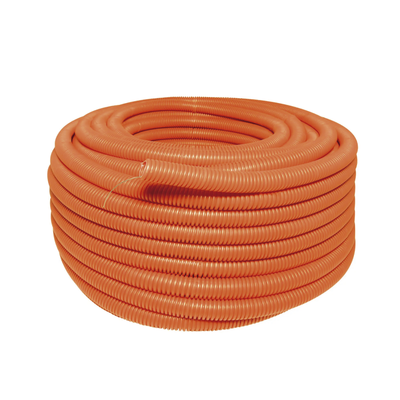 SURTEK - Manguera Poliducto Corrugado Flexible Naranja Reforzado de 1/2" x 100 m Para Instalaciones Eléctricas  /Polietileno Alta Densidad HDPE/ Con guía /Resistente a Intemperie.