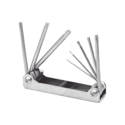 SURTEK - Juego de 8 llaves hexagonales Torx® tipo navaja, estuche metálico.