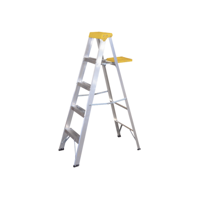 SURTEK - Escalera de Aluminio Tipo Tijera, 5 Peldaños de 1.83 metros.