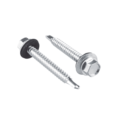 SURTEK - Tornillo - Pija cabeza hexagonal con rondana y punta de broca #14 x 1-1/2", 50 piezas.