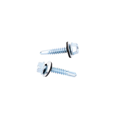 SURTEK - Tornillo - Pija cabeza hexagonal con rondana y punta de broca  #14 x 1-1/4", 50 piezas.