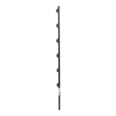 EPCOM INDUSTRIAL - Poste con 6 Aisladores de PASO  para Cerca Electrificada. Tubo Galva. de 1.4m, cal. 18 de 1" Diam. + Pintura Negra.