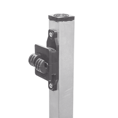 EPCOM INDUSTRIAL - Poste de Paso de 1.2m para Cerca Electrificada de PTR Cuadrado de Aluminio de 1" de lado con 5 Aisladores Instalados.
