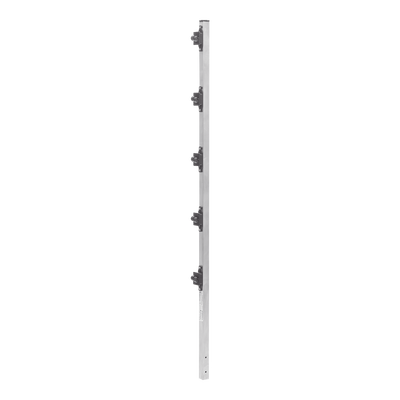 EPCOM INDUSTRIAL - Poste de Paso de 1.2m para Cerca Electrificada de PTR Cuadrado de Aluminio de 1" de lado con 5 Aisladores Instalados.