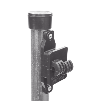 EPCOM INDUSTRIAL - Poste de Paso de 1.2m para Cerca Electrificada.Tubo Galvanizado cal. 18 de 1"Diam. con Tapón y 5 Aisladores Instalados.