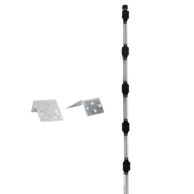 EPCOM INDUSTRIAL - Poste con altura de 1m para cercos eléctricos/ Incluye base multiposicion fabricado 100% con acero galvanizado con 5 aisladores de paso