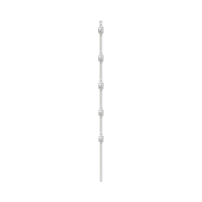 EPCOM INDUSTRIAL - Poste con 5 Aisladores de PASO  para Cerca Electrificada. Tubo Galvanizado de 1.2m, cal. 18 de 1" Diam. + Pintura Blanca Aplicación en Polvo.